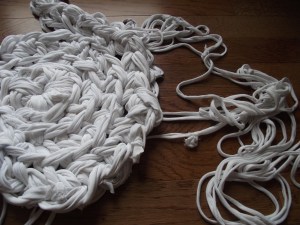 how the rug looked when i started using just my hands. 